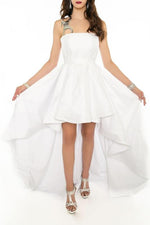 WHITE PARTY High Low Gown - Vertical HANDCUFF Strap