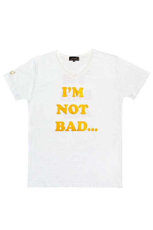 'I'M NOT BAD...I'M BAD ASS" T-Shirt, comfort fit, V-neck