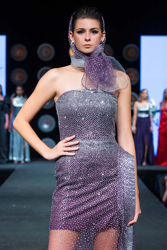 Lavender And Silver Ombre One Of A Kind Sequins Gown