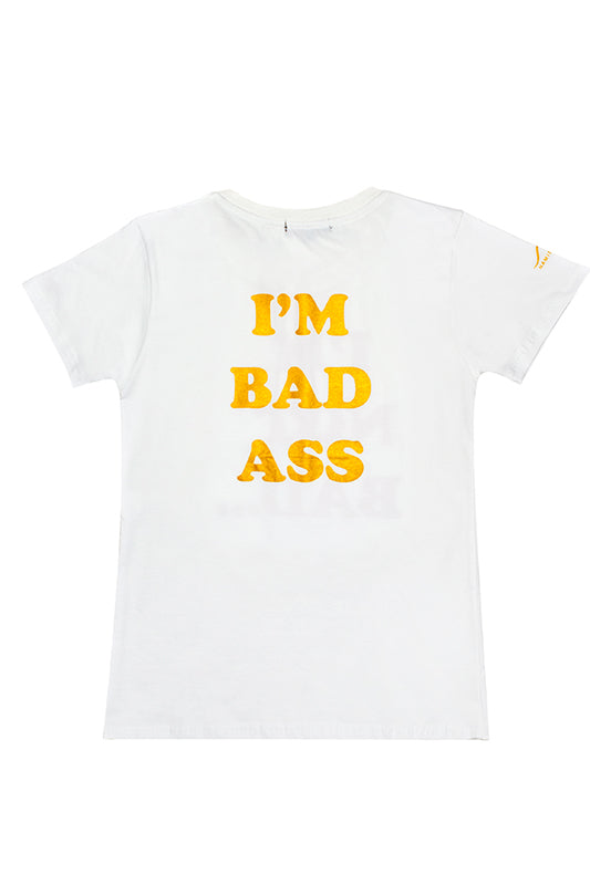 "I'M NOT BAD...I'M BAD ASS" T-shirt, slim fit round neck