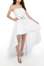 WHITE PARTY High Low Gown - HANDCUFF Belt